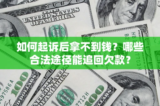 武汉如何起诉后拿不到钱？哪些合法途径能追回欠款？
