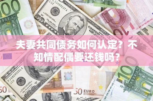 武汉夫妻共同债务如何认定？不知情配偶要还钱吗？