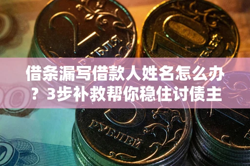 武汉借条漏写借款人姓名怎么办？3步补救帮你稳住讨债主动权