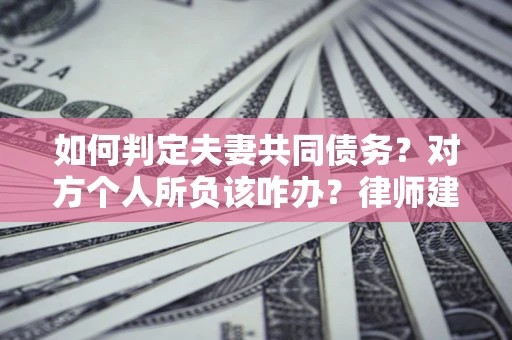 武汉如何判定夫妻共同债务？对方个人所负该咋办？律师建议